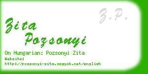 zita pozsonyi business card
